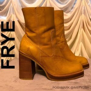 RARE Frye Karma Zip Platform Chunky Boots